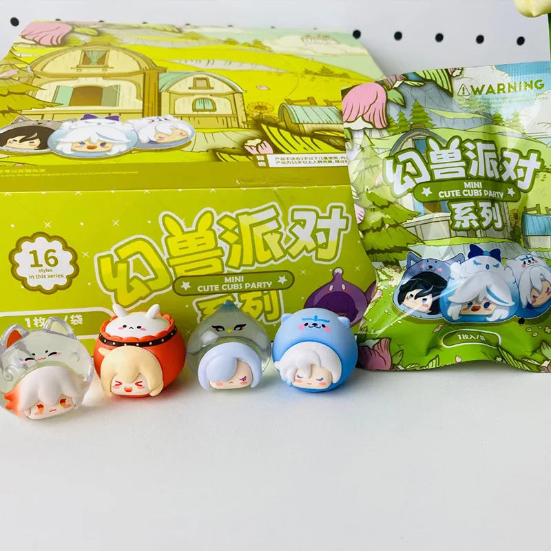 Genshin Impact Furina Mini Anime Figure Blind Box Q Version Kamisato PVC Dolls Desk Decoration Game Surprise Toy Gift