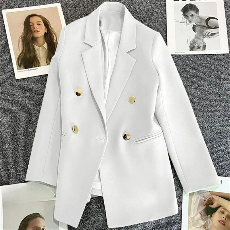 Women's Suit Coat Elegant Sports Casual Blazer Korean Fashion Luxury Jacket Autumn Solid Color Office Ladies Clothing Basic New