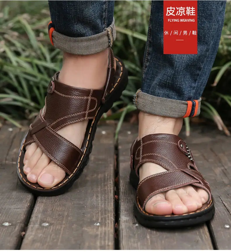 2025 New Men's Sandals for Men's Summer, Dual use for Cooling, Soft soled Exterior, Middle aged, Dad's Shoes, Elderly Shoes