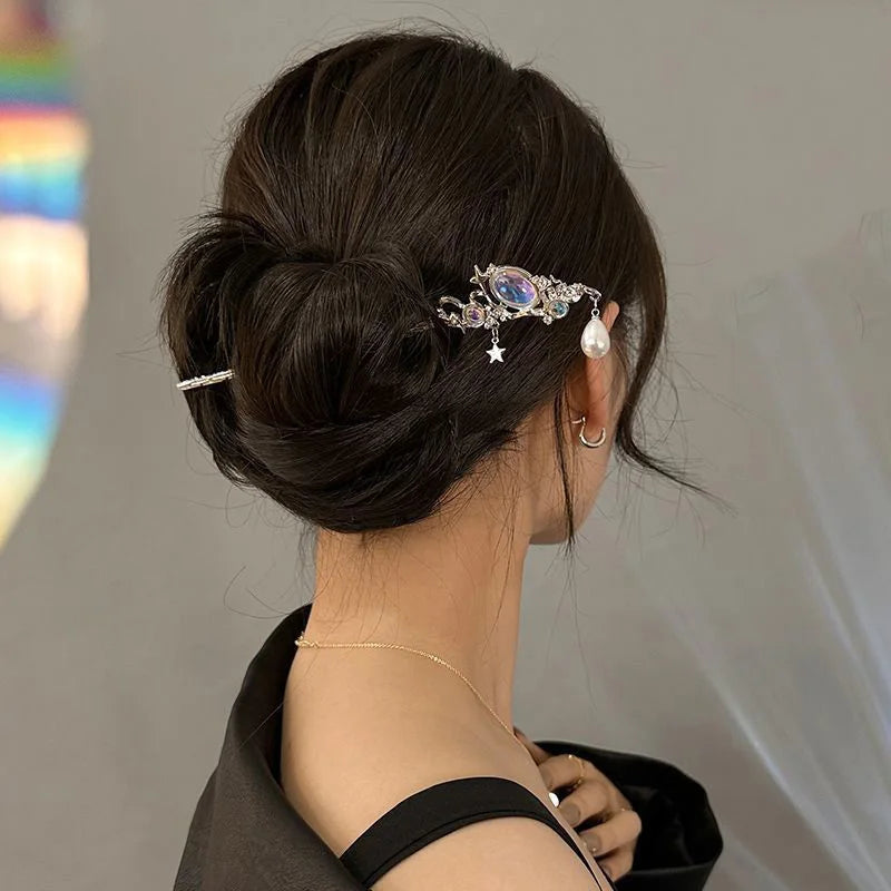 Fashion Chinese Style Hair Stick Hair Needle Moonstone Jewelry Suitable Daily Party Wear Women's Romantic Hair Clip Accessories