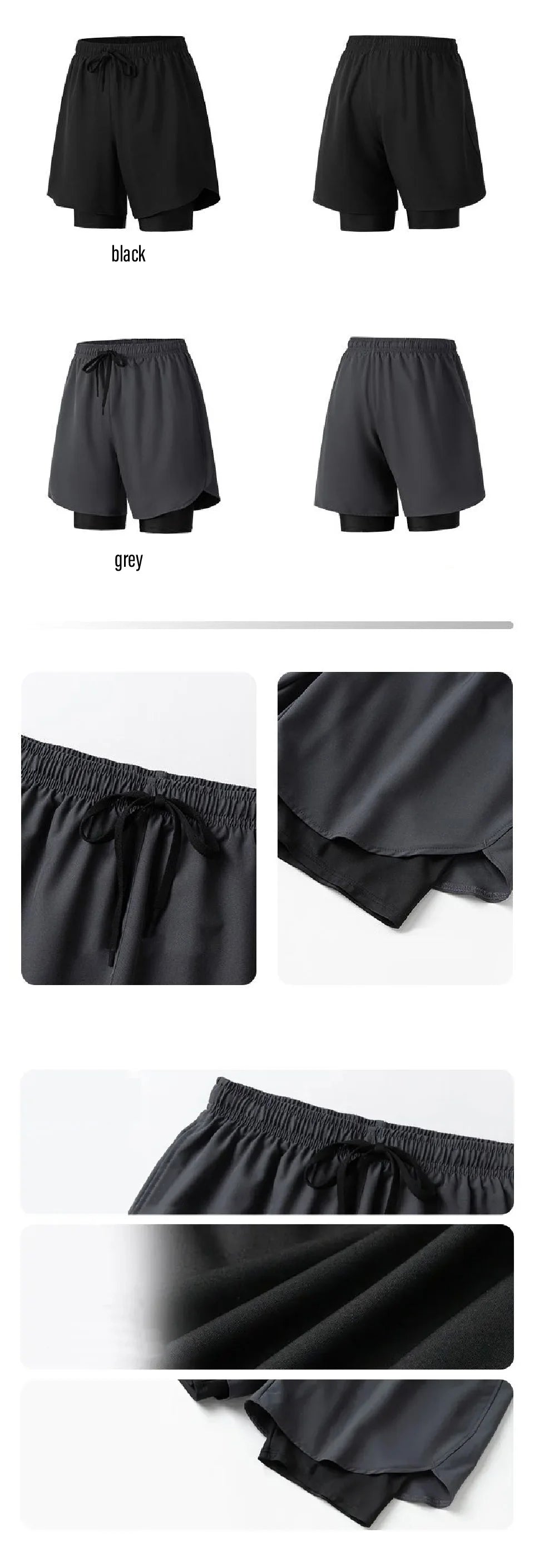Men Swim Trunks Double-Layer Comfort Compression Liner Swim Shorts Quick Dry Beach Pants 7"