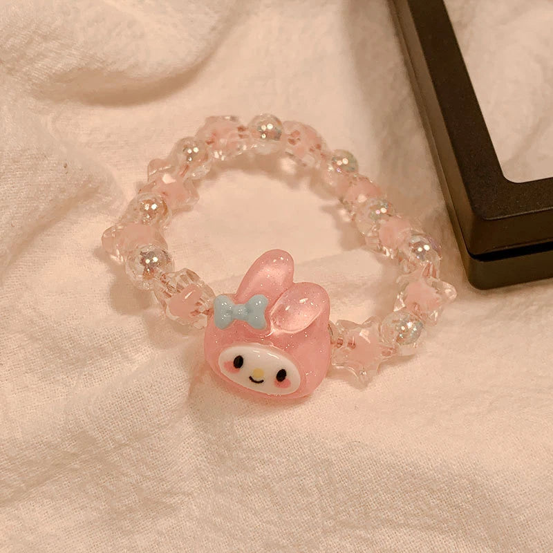 Sanrio Beaded Bracelet Cartoon Kuromi My Melody Cinnamoroll Bracelet Cute Sweet Jewelry Girl Gift