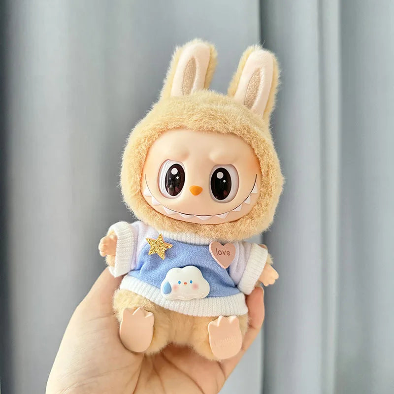 Doll Clothes for Labubu Clothes Hamburger Series 17CM Mini Plush Idol Doll Accessories Fans Gift