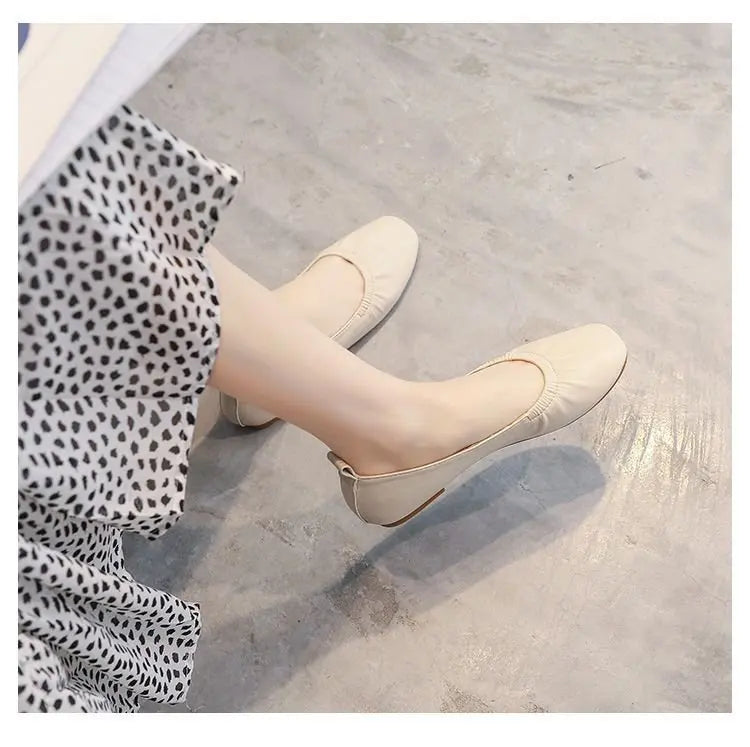 Women's Flats – 2025 Autumn New Trendy Retro Fashion Low-Heel Casual Commuting Leather Loafers (Driving Shoes for Petite Women)
