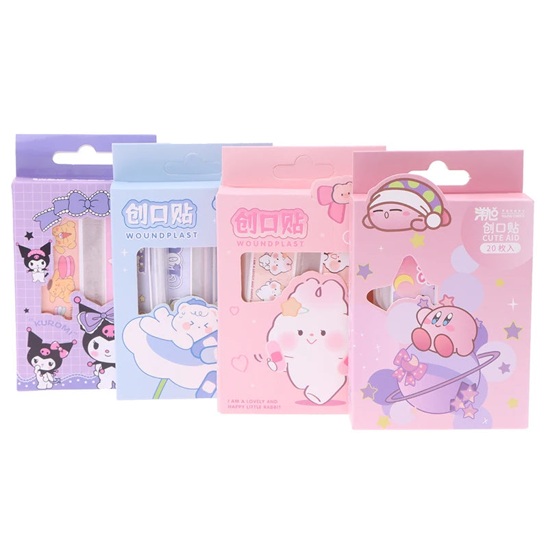 Sanrio Bandaid Kawaii Hello Kitty Band Aid Anime Kuromi Waterproof Breathable Adhesive Bandages Cartoon Printed Portable Sticker