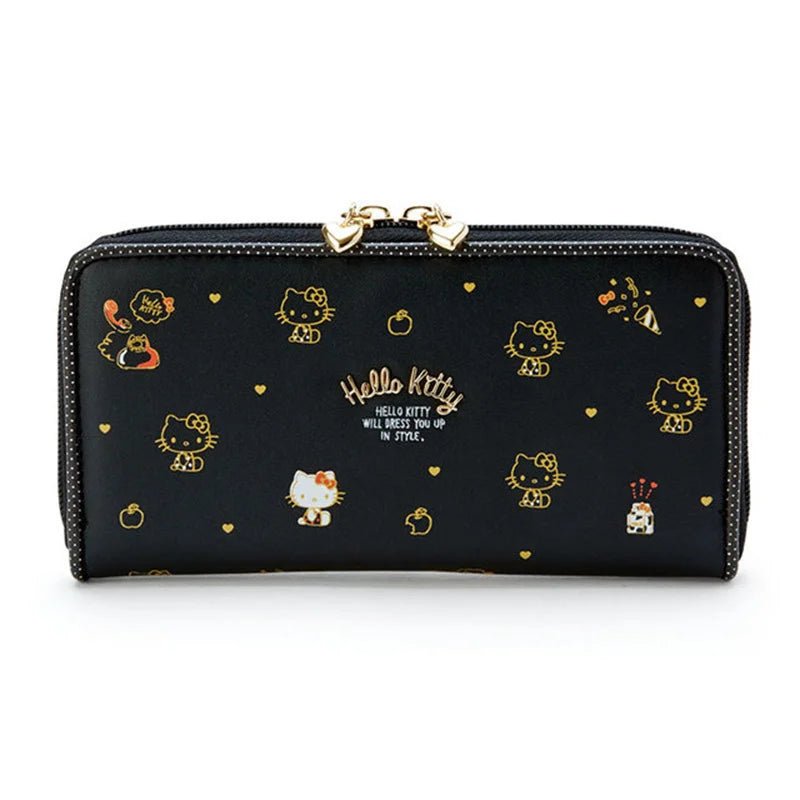Sanrio Cinnamoroll Kuromi My Melody Hello Kitty Kawaii PU Leather Wallet Card Holders Casual Coin Purse Money Bag
