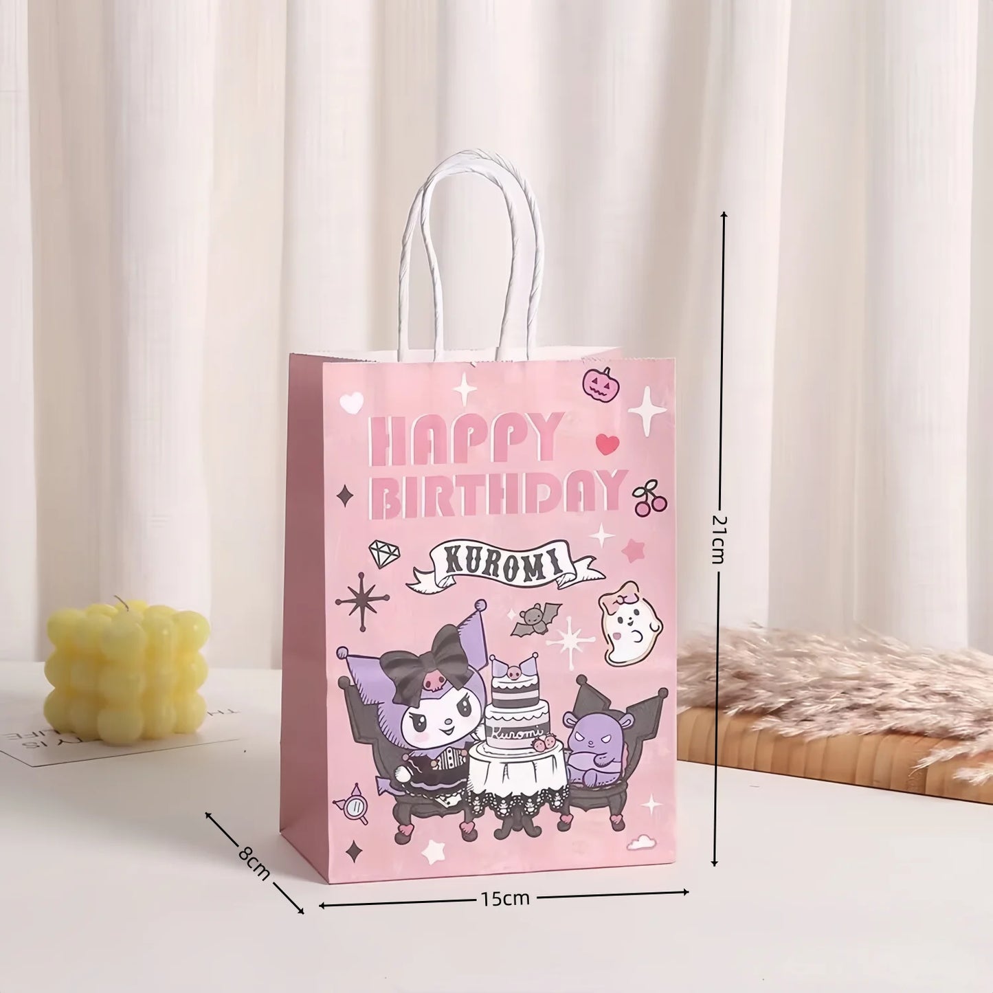 Cinnamoroll Paper Gift Bags Birthday Decor Kuromi Candy Bag Hello Kitty Biscuit Package boys Girls Favors Gifts Party Supplies
