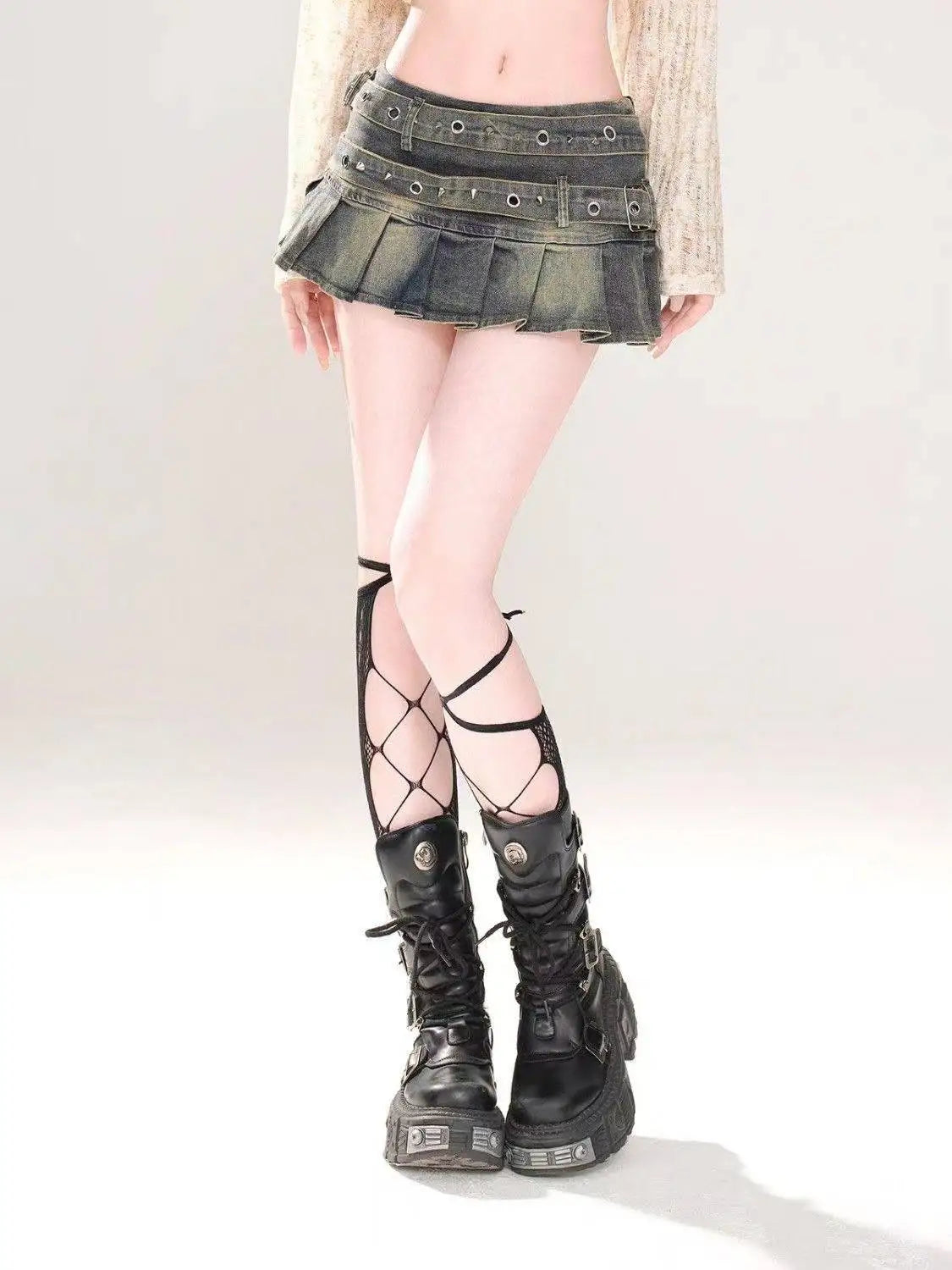 Black Gothic Mini Skirt Woman Y2K Korean Fashion High Street Aesthetic Elegant Retro A-line Mini Denim Skirt Outfits 2025