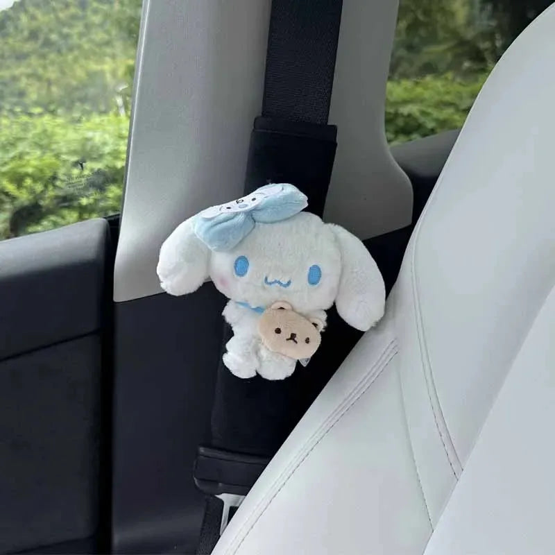 Car Seat Belt Cover Sanrios HelloKittys Cinnamoroll Kuromi My Melody Anime Cartoon Auto Decorate Shoulder Protectors