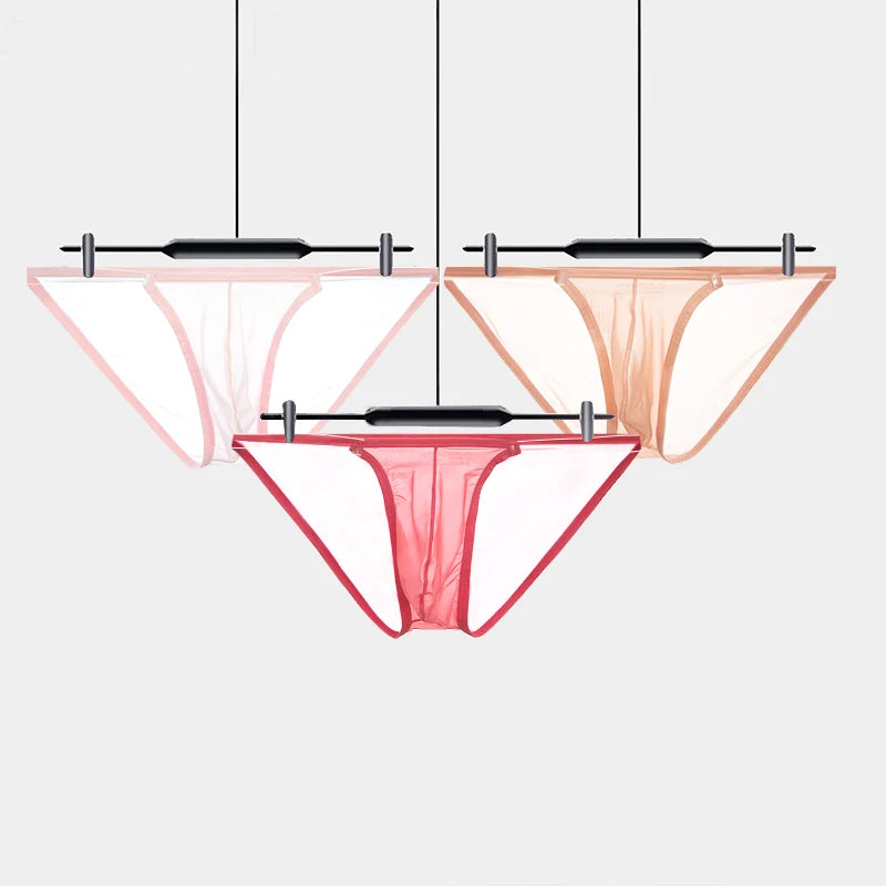 Transparent U Pouch Man Briefs Bikini Lingerie Sexy Low Waist Mens Soft Underwear Breathable Quick dry Male Triangle Underpants