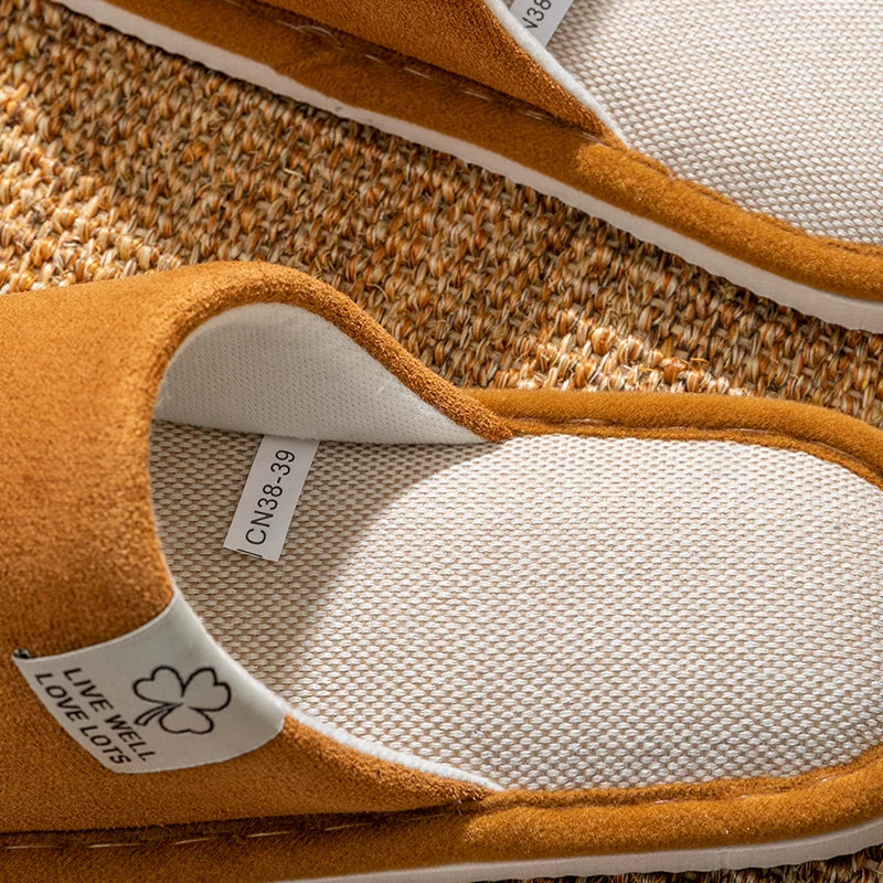 Slippers for Men,Non-Slip Soft-Soled Indoor House Slippers for Spring&Summer, All-Season Linen Home Comfortable Slippers