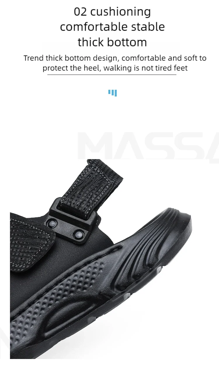 Sandals for men summer style soft sole casual wear-resistant anti slip black sandals for outdoor wear water wading beach shoes