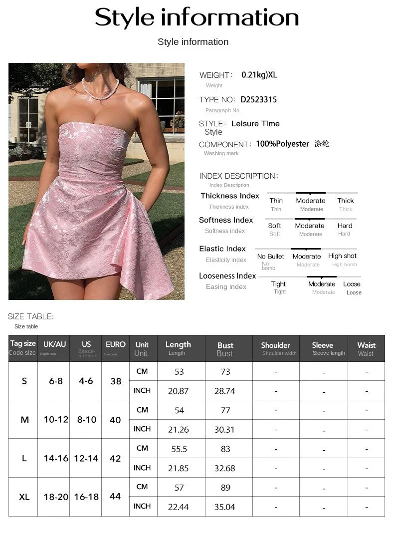 2025 Spring Summer Celebrity Style Strapless Evening Dress Women European American Party Gown Elegant Formal Cocktail Dress