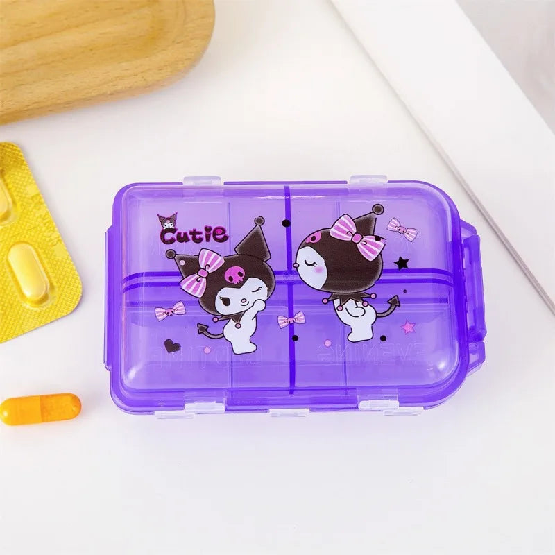 Fashion niche travel mini storage pill box Sanrio cartoon portable portable medicine box medicine sealed dispensing box