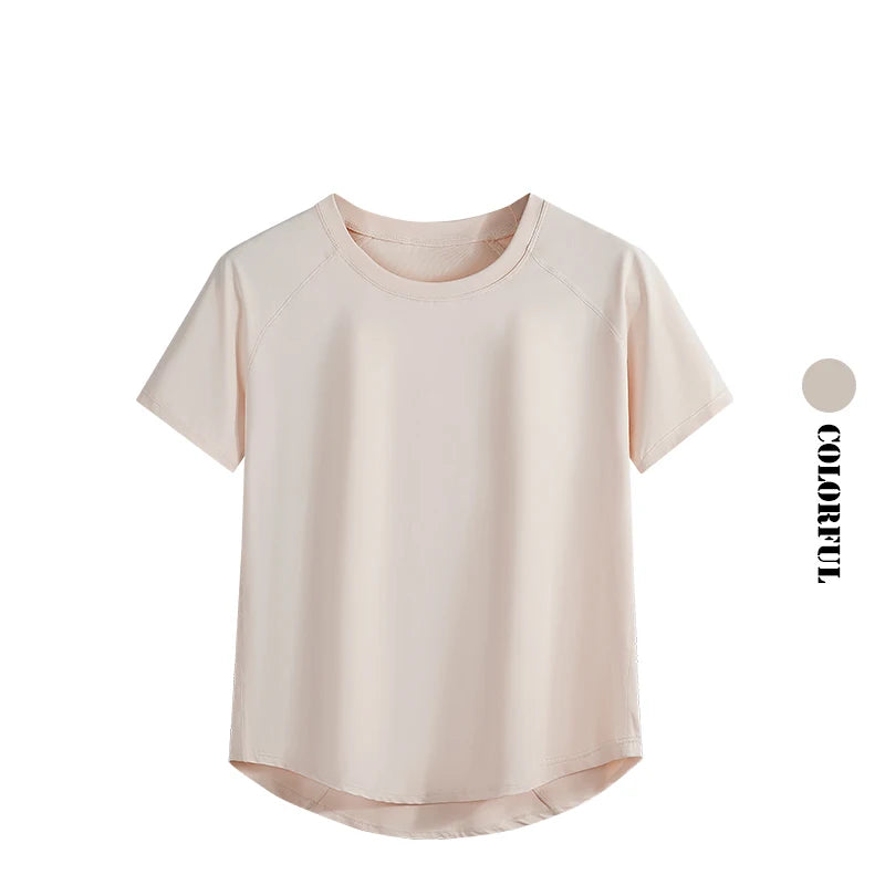 DRUR ヨガトップス スポーツウェア レディース ジムシャツ 通気性 速乾 半袖 ワークアウト Tシャツ ジョガー ランニング Tシャツ ヨガウェア 新作