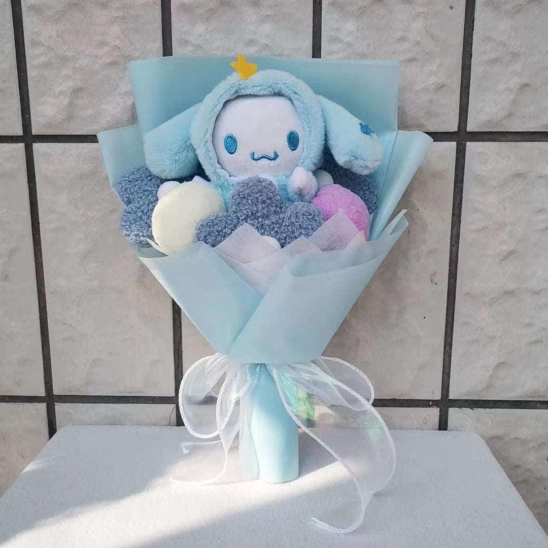 Kuromi Plush Doll Bouquet Sanrio Hello Kitty My Melody Cinnamoroll Stuffed Plushies Valentine's Day Christmas Birthday Gifts