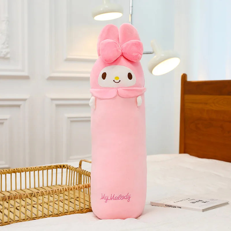 100cm Sanrio Hello Kitty Melody Kuromi Long Pillow Plush Toys Kawaii Soft Stuffed Doll Cushion Cartoon Kids Girls Sleeping Gifts