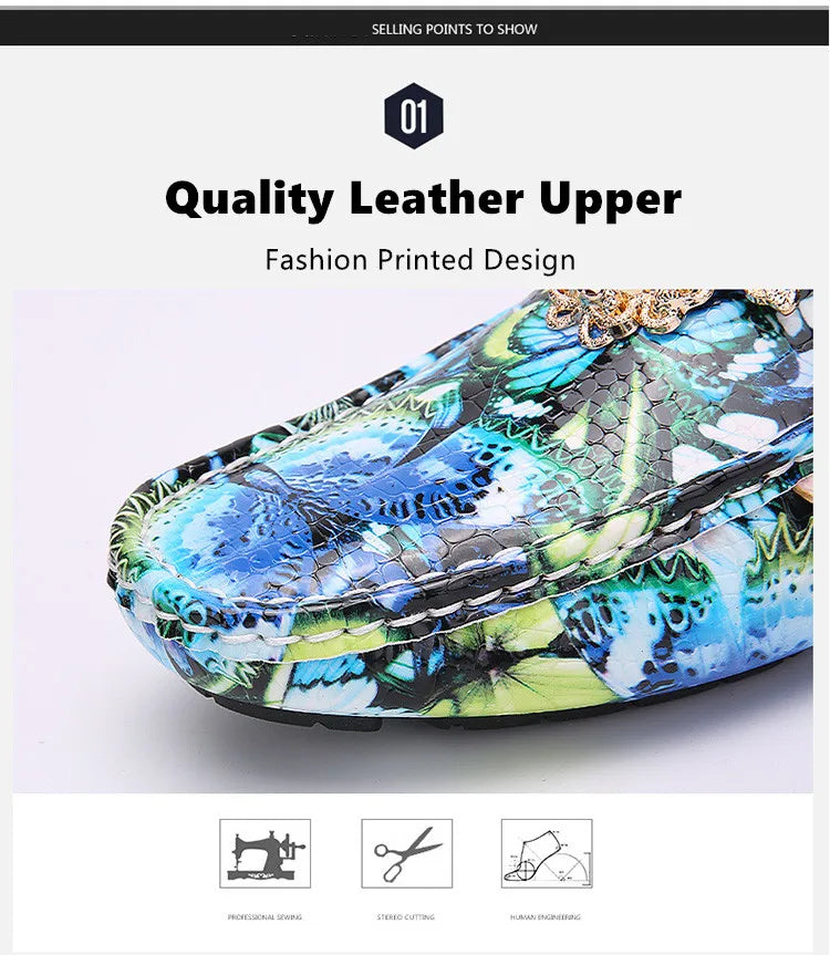 Luxury Loafers Men Fashion Printed Leather Shoes Designer Moccasin for Man Party Shoes Comfortable Flats Driving Shoes Male
