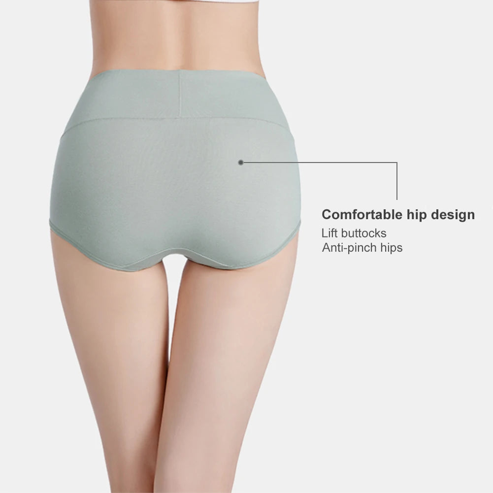 5PCS/Set M-XXXL High Waist Pure Cotton Panties Women Briefs Underwear Girls Panties Cotton Crotch Female Lingerie