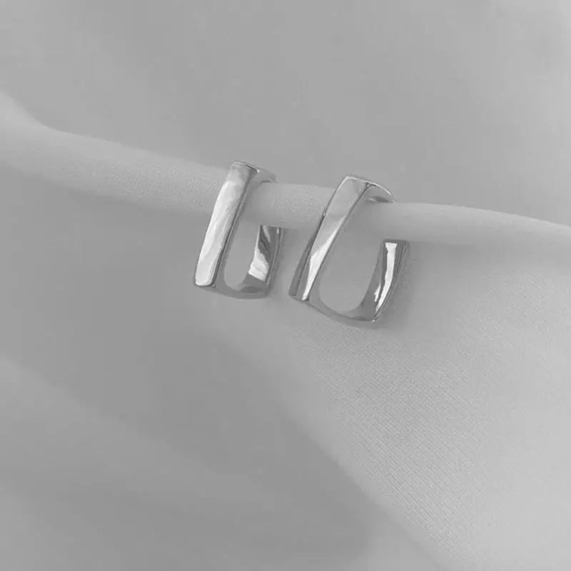 925 Silver Needle Korean Big Elegant Earrings For Woman Metal Jewelry 2025 Trending Vintage Geometric Women's Earrings Z40