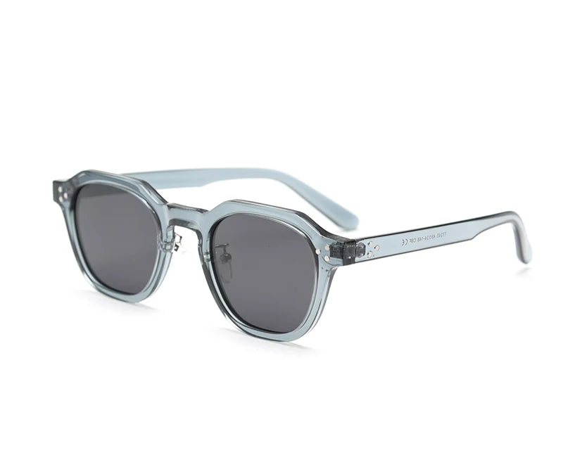 Peekaboo korean style retro sun glasses for women TR90 frame polygon polarized sunglasses uv400 male green brown 2023 summer