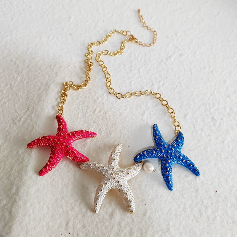 Trendy luxury Starfish Flower Elastic Pearl Bracelet Bangle Jewelry For Women Party Gift
