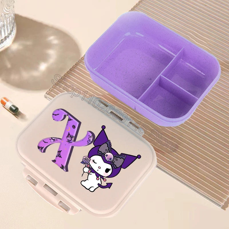 Kuromi Bento Lunch Box Sanrio Cartoon Letter A-Z Lunch Box Cute Girls School Food Storage Containers Children Birthday Gifts