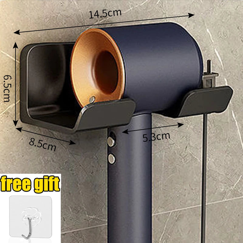 Hair Dryer Holder Wall Mounted Hair Straightener Dryer Hair Stand Bathroom Organizer Shelves Washroom Organization Shelves
