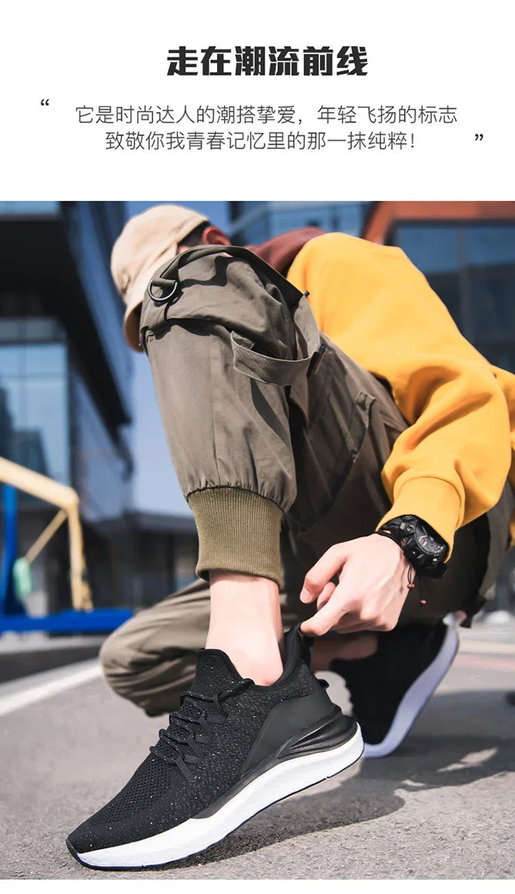 Sneakers for Men 2025 New Flying Woven Men's Casual Shoes Korean Style Trendy Fashion Sports Shoes Men Sneakers