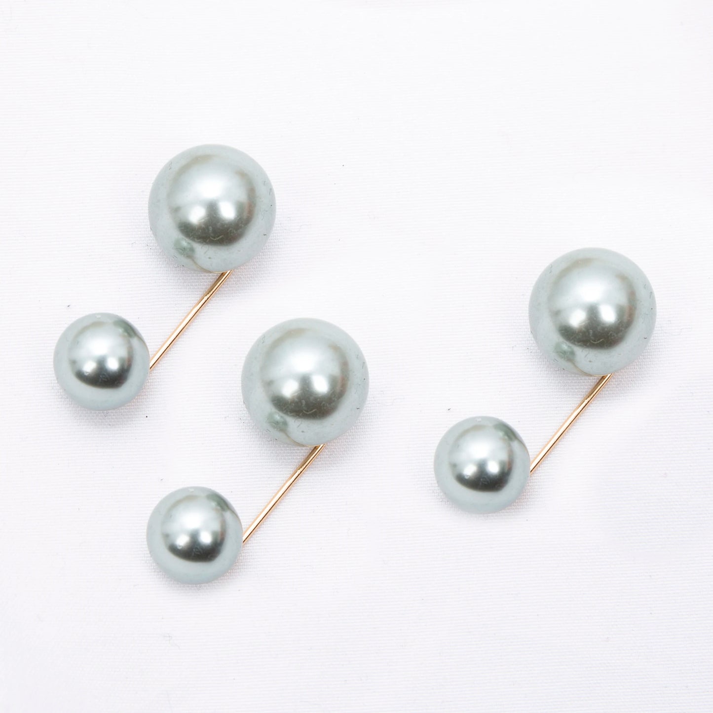 3Pcs/set New Women Tightening Waistband Pin Double Pearl Brooches Metal Lapel Pins Sweater Shirt Cardigan Brooch Accessories