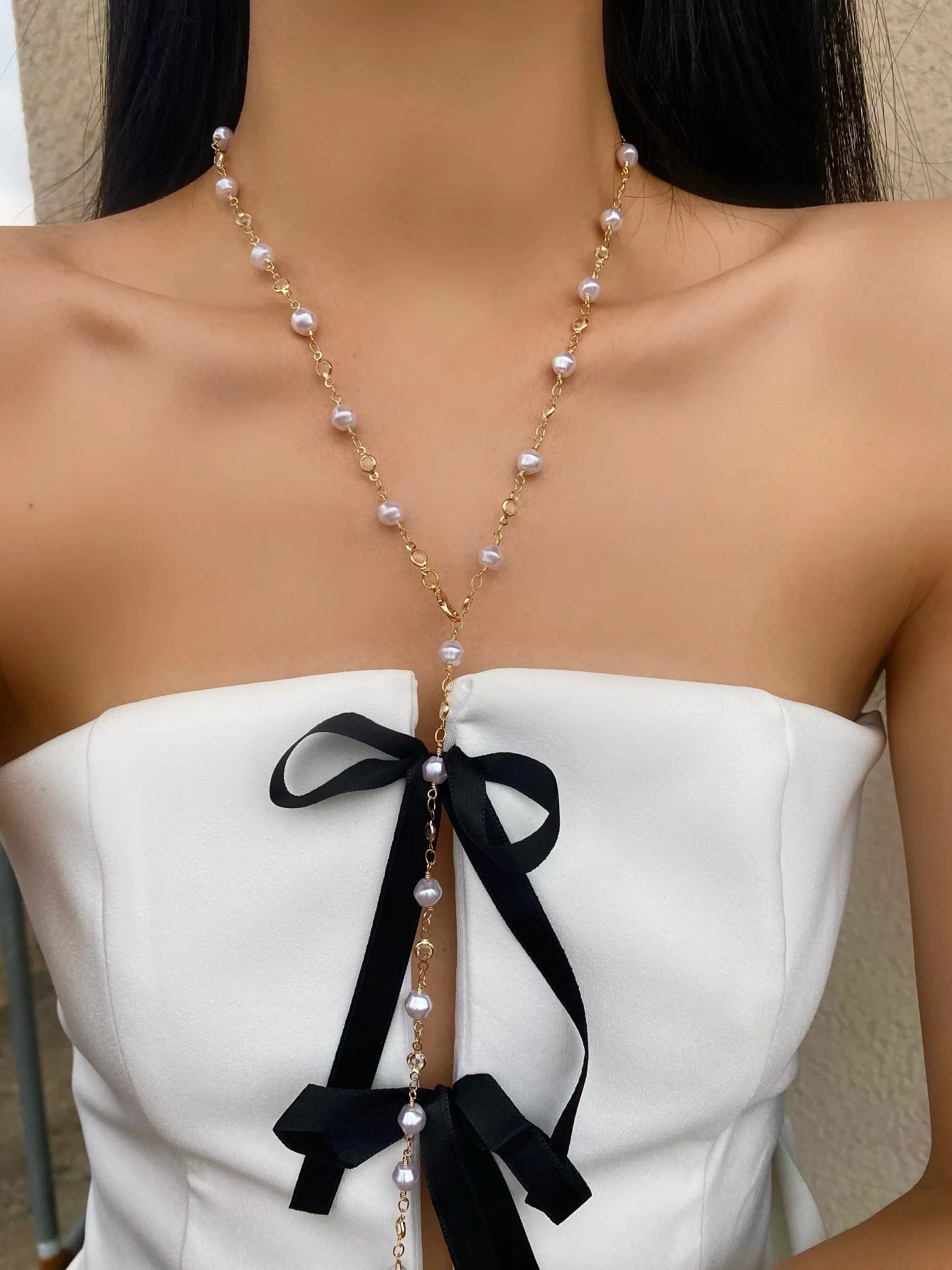 Bohemian Long Y-Shaped Necklaces for Women Y2K Metal Clavicle Chain Gold Color Choker Holiday Party Jewelry Necklace Gift Collar