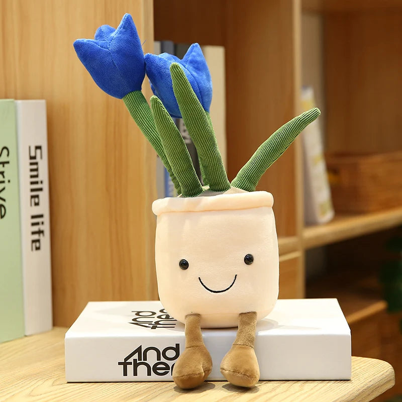 25cm シミュレーション 漫画 プラントポットシリーズ ぬいぐるみ 多肉植物 チューリップ ユリ ぬいぐるみ おもちゃ ホームデコレーション リビングルーム 寝室 女の子へのギフト