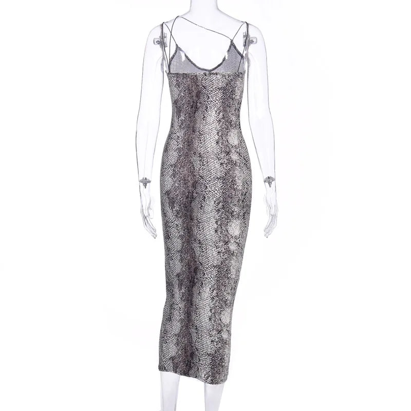 Dulzura Women Party Club Evening Streetwear Leopard Bodycon Midi Dress 2024 Summer Clothes Wholesale Items For Business