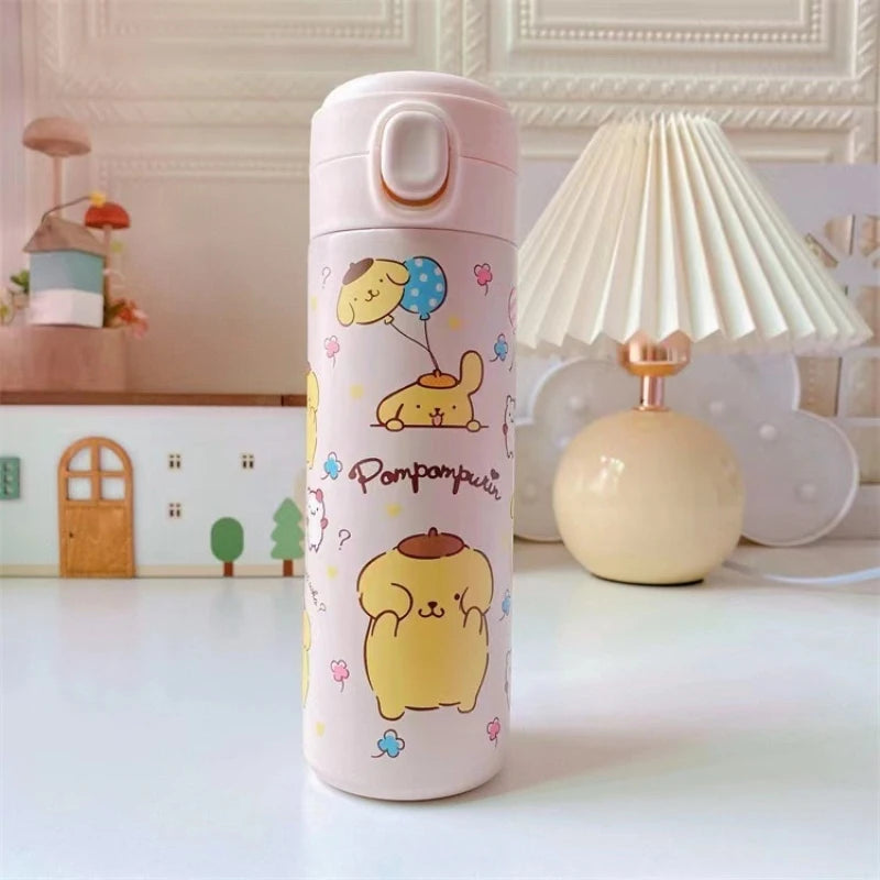 Sanrio 304 Stainless Steel Vacuum Cup Kawaii Anime Thermos Cute Cartoon Mymelody Kuromi Cinnamoroll Bomb Lid Straight Drink Cup