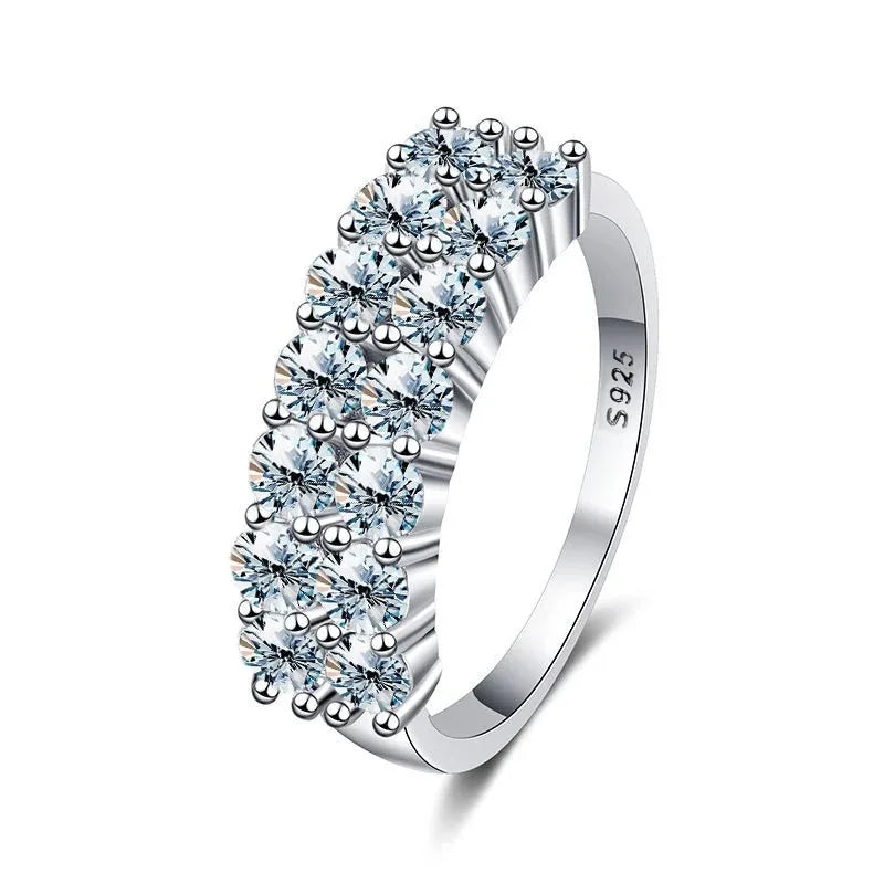 KNB Luxury 1.4ct D Color Moissanite Diamond Ring for Women Real 925 Sterling Sliver Wedding Engagement Eternity Band Jewelry New