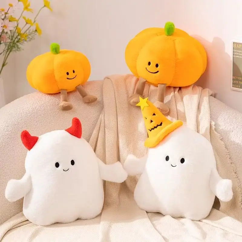 Latest Halloween Ghost Pumpkin Doll Stuffed Plush Toy Handmade Doll Cartoon Anime Cute Birthday Gift for Friends Fun Doll
