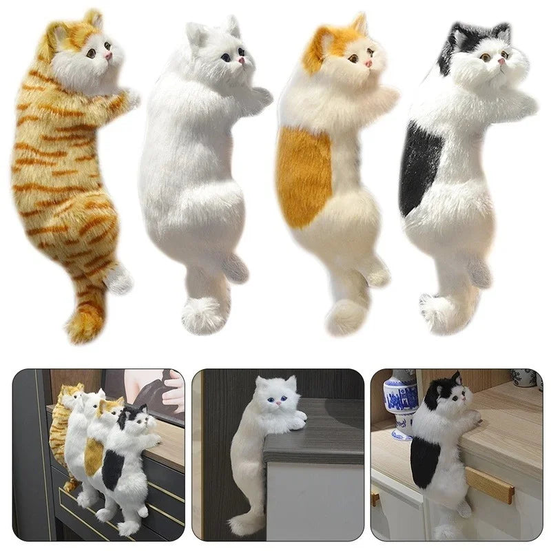 Cute Simulation Cat Plush Dolls Ornaments Figurine Home Desk Tv Hanging Toy Decor Car Decoration Stuffed Animals Sculptures