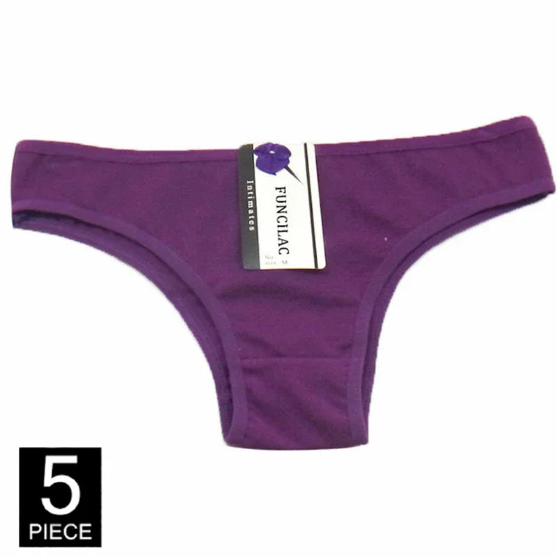 Women Underwear Cotton Sexy Everyday Ladies Girls Panties Plus Size Briefs Intimates Lingerie Knickers 5 Pcs/set
