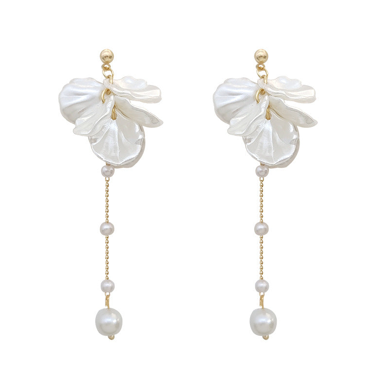 Modern Jewelry 925 Silver Needle Elegant Temperament Simulated pearl Tassel Earrings For Women Fashion Accessories Wholesale