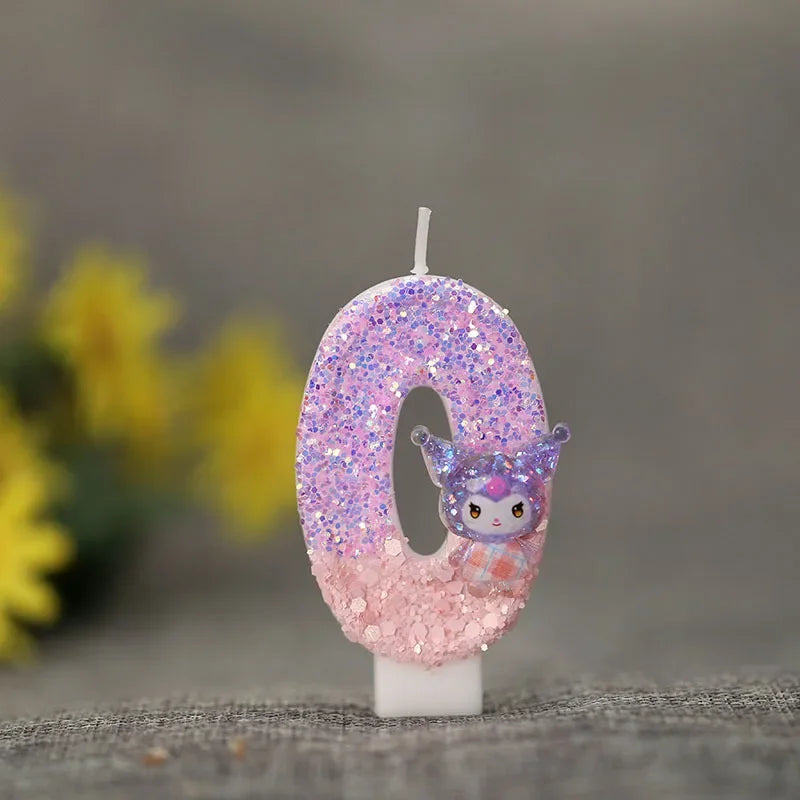 Kuromi Digit 0-9 Candle Sanrio Anime Birthday Decoration Baby Shower Gender Reveal Anniversary Cake Topper Party Supplies Gift