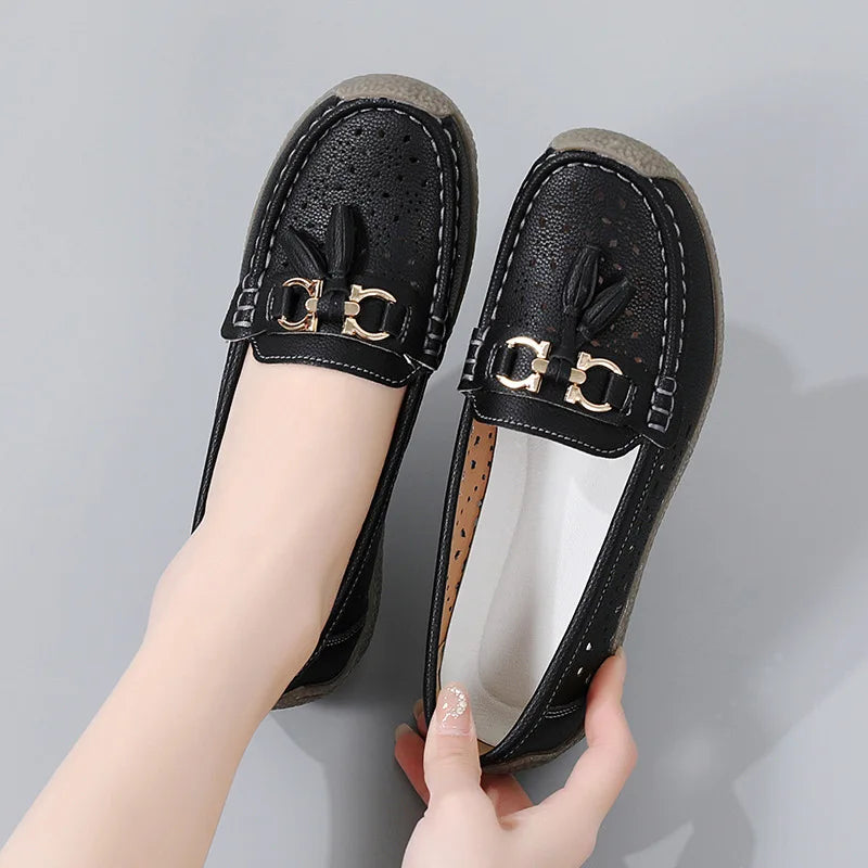 2025 New Loafers Women Summer Fashion Round Toe Nurse Shoes Soft Sole Non-slip Flat Shoes Breathable Casual Sports Women's Shoes