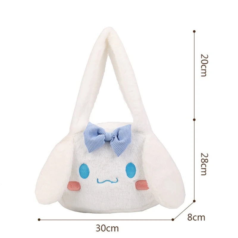 Sanrio New Model Cartoon Cute Kuromi Large-capacity Shoulder Bag Cinnamoroll Hand-held Underarm Bag Daily Match Girl Gift