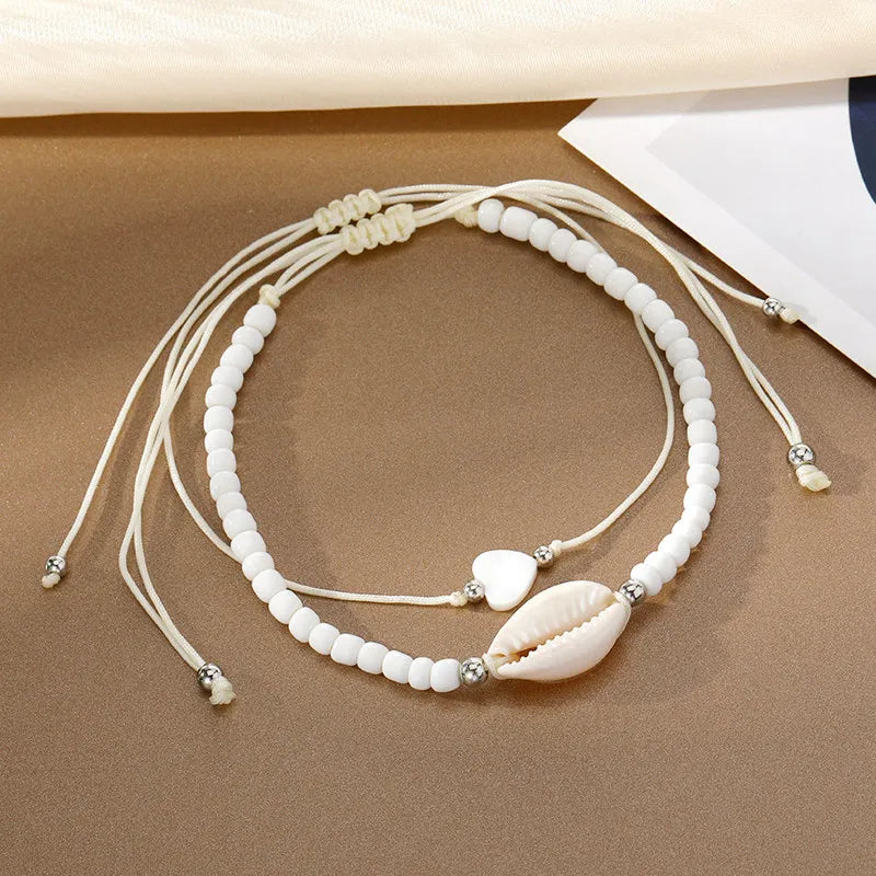 Bohemia Natural Shell Anklets for Women Foot Jewelry Summer Beach Barefoot Bracelet Ankle on Leg Chian Ankle Strap Accessories