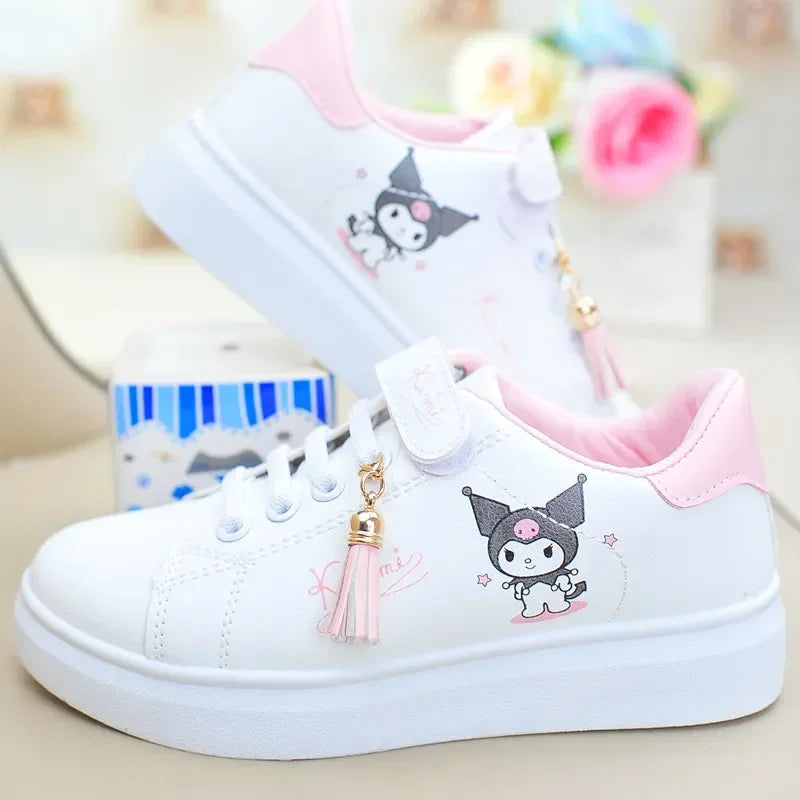 Sanrio Kuromi Cinnamoroll Children Shoes Kawaii Girl Heart Cute Anime Cartoon MyMelody Sneakers Soft Bottom Anti-slip Gift Kid