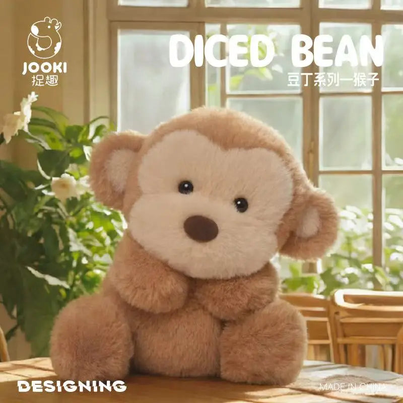 26cm New Simulated Bean Ding Monkey Doll Stuffed Plush Toy Cartoon Anime Cute Pillow Elegant Children's Birthday Gift Fun Doll