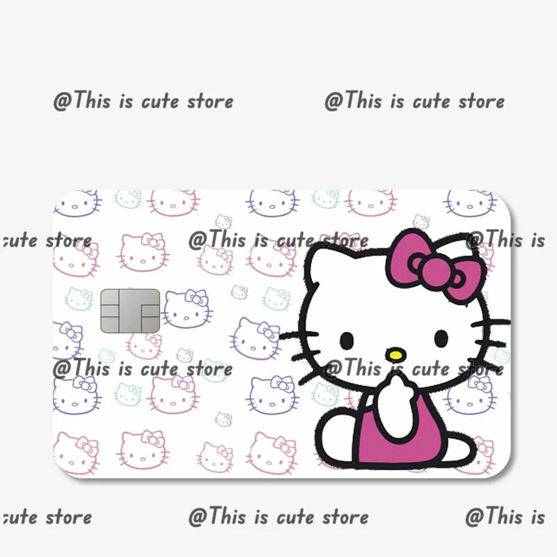 Sanrios Hello Kittys Kuromi Credit Card Skin Stickers for Bank Card Bus Anime Rilakkuma Metro Card Sticker Waterproof Girls Gift