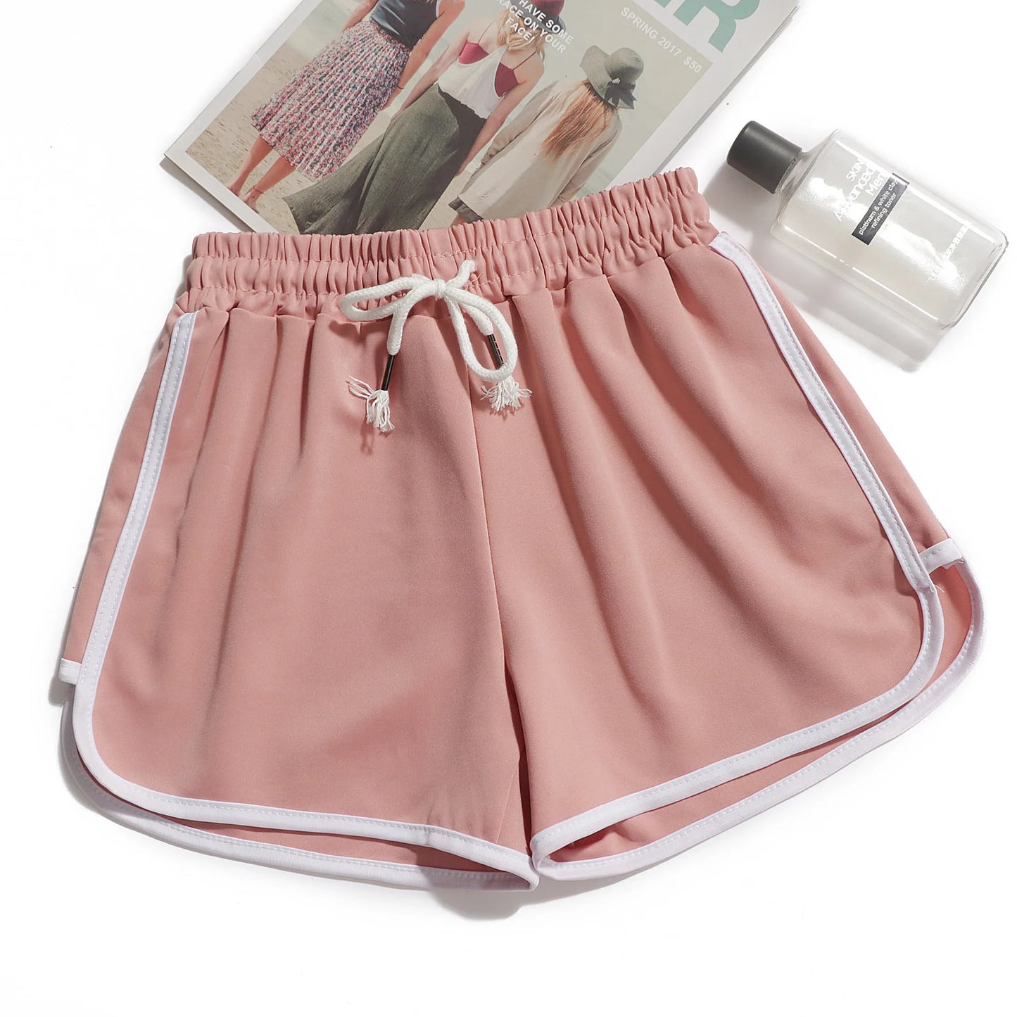 1pcs Summer Women Casual Solid Shorts Girl Gym Workout Shorts Pants Ladies Mid Waisted Yoga Short Student Loose Shorts S-3XL
