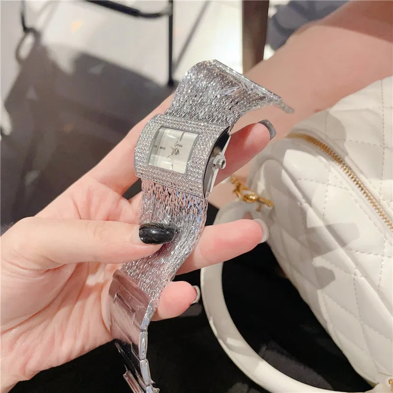 Luxury Fashion Gold watches for women Large Dial Delicate Bracelet Quartz womens watch Water Resistant reloj mujer