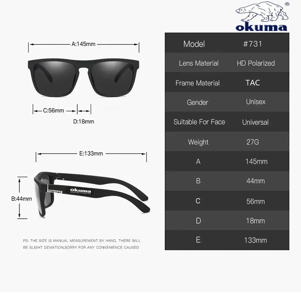 Okuma 偏光サングラス UV400 男女兼用 アウトドア 狩猟 釣り 運転 自転車 サングラス オプションボックス