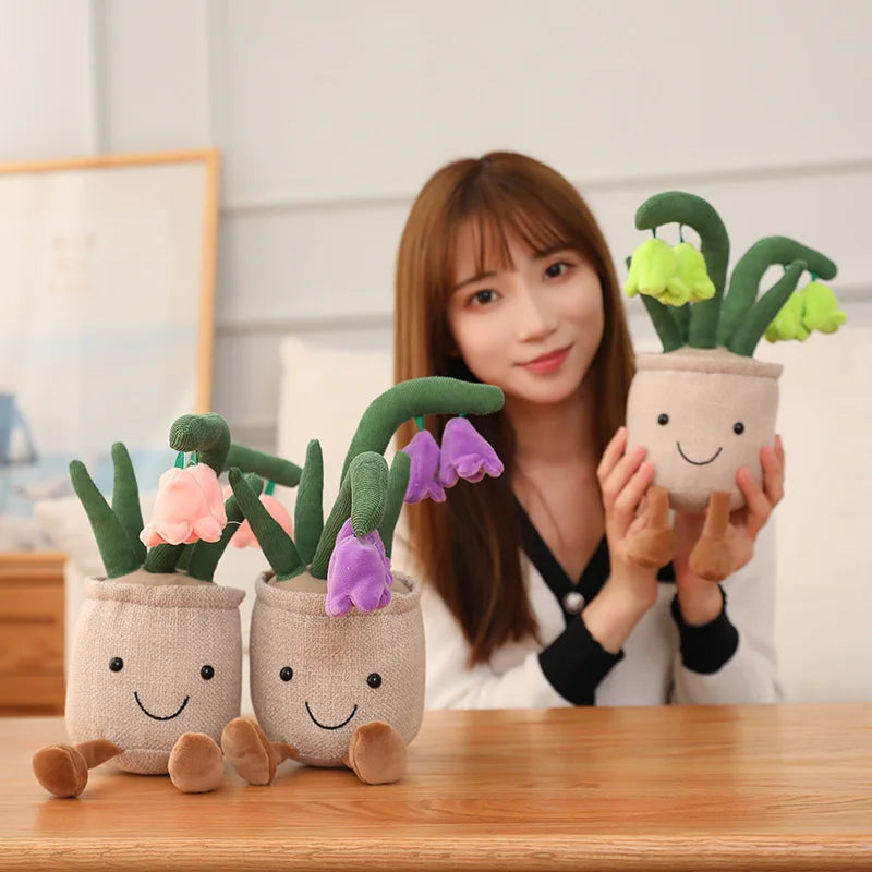 25cm シミュレーション 漫画 プラントポットシリーズ ぬいぐるみ 多肉植物 チューリップ ユリ ぬいぐるみ おもちゃ ホームデコレーション リビングルーム 寝室 女の子へのギフト